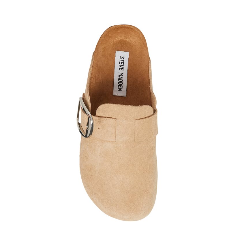 Loafers Steve Madden Social Gamuza Mujer Beige | ES UMS210
